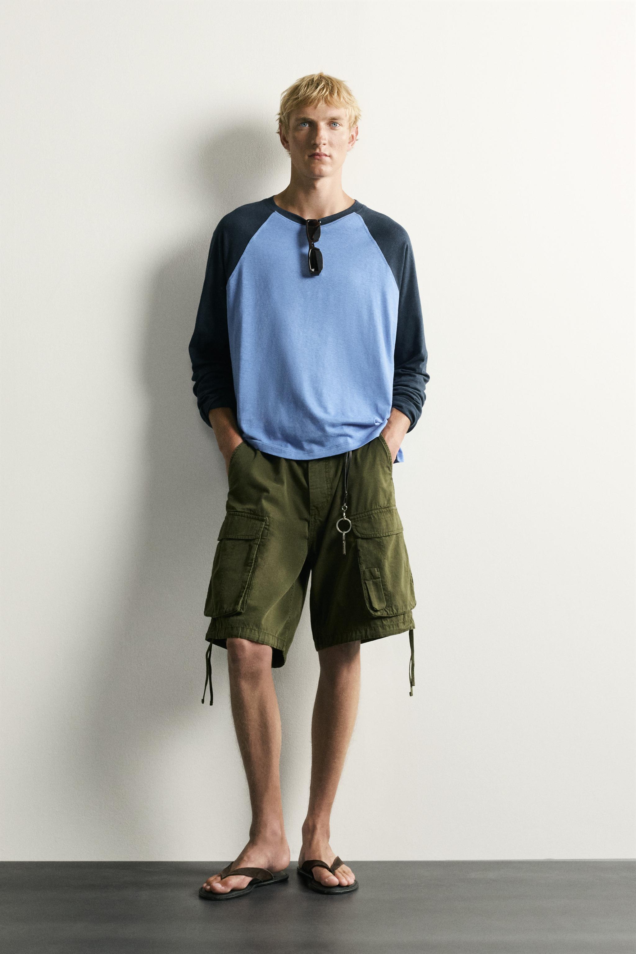 COTTON-LINEN LONG SLEEVE RAGLAN T-SHIRT